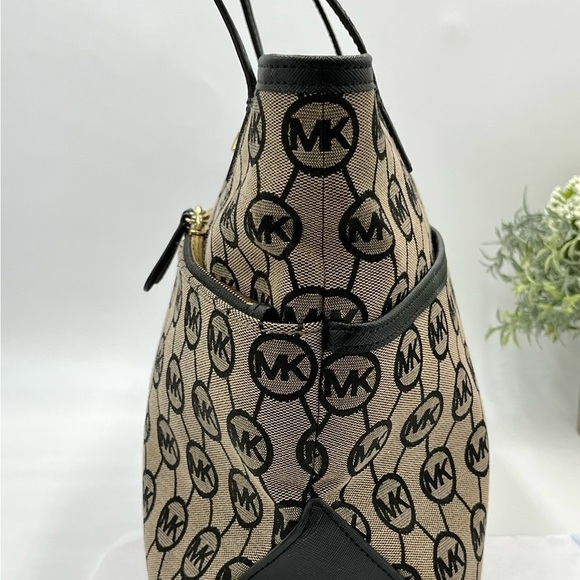 Authentic Michael Kors Kempton Monogram Logo Signature Tote Zip Pocket Shoulder - Picture 6 of 15